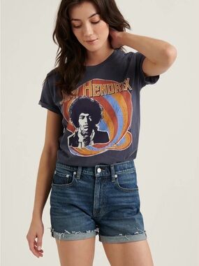 Jimi Hendrix Graphic Band Tee in Charcoal
